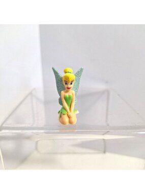 Disney Tinker Bell Kneeling Figurine Glitter Wings 1" Miniature Mini